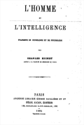 Title page of Charles Richet's LHOMME ET LINTELLIGENCE